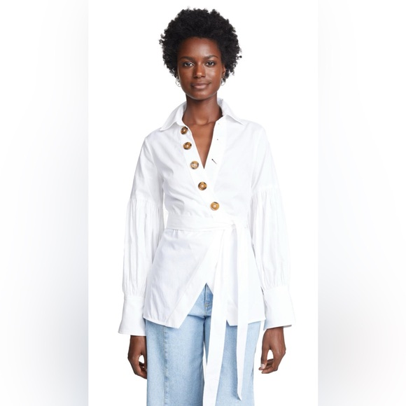 C/MEO Collective White Buttoned Wrap Blouse - Picture 2 of 5